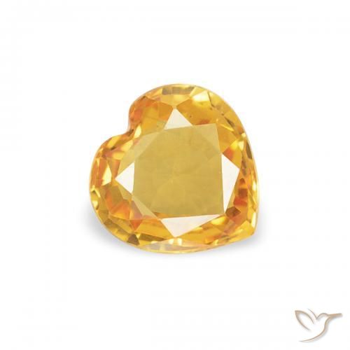 9,17 ctw natürlicher Tiefes Goldorange Saphir, Herz, VVS-VS