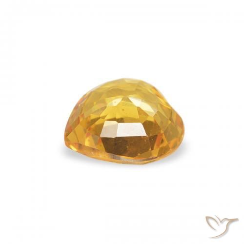 9,17 ctw natürlicher Tiefes Goldorange Saphir, Herz, VVS-VS