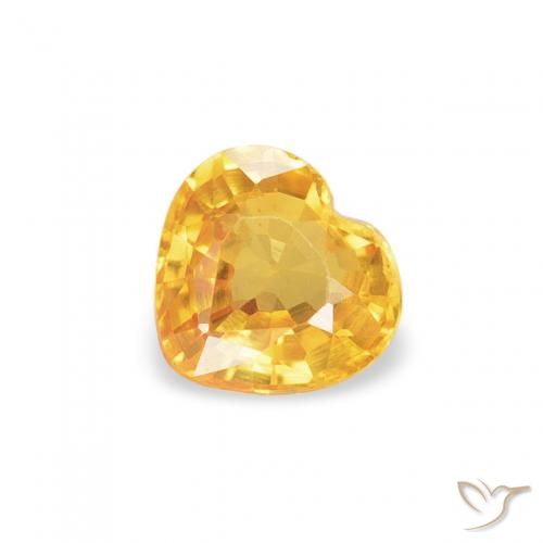 0.41ct Natürlicher Mittelgold Saphir, Herz, VVS-VS
