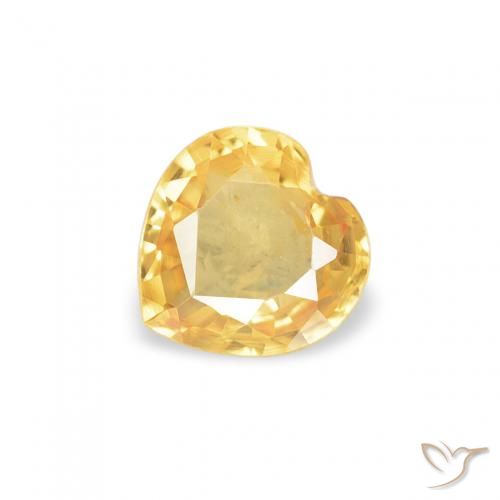 0.37ct Natürlicher Mittleres Gold Saphir, Herz, VVS-VS