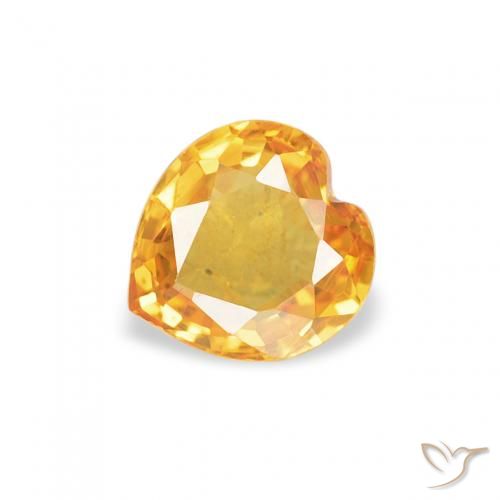 0.43ct Natürlicher Tiefes Goldorange Saphir, Herz, VVS-VS