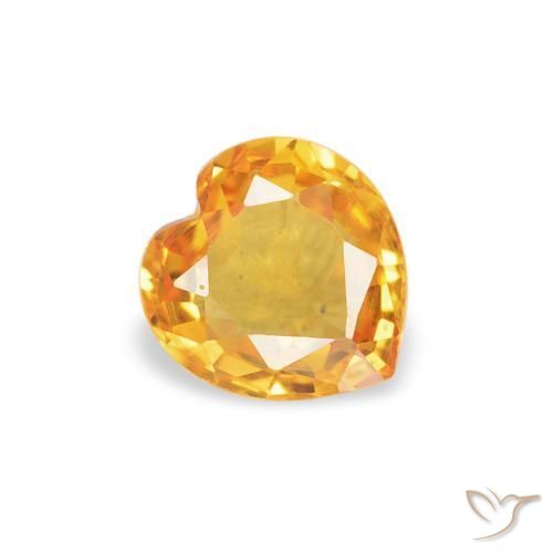 9,17 ctw natürlicher Tiefes Goldorange Saphir, Herz, VVS-VS