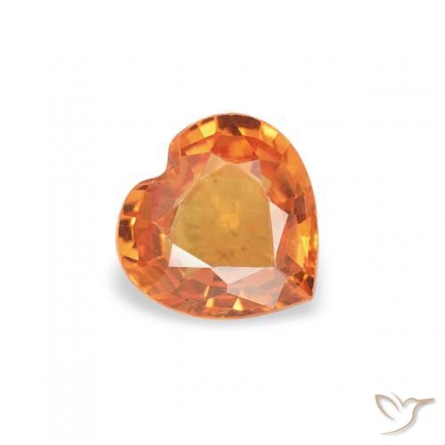 0.37ct Natürlicher hellorange Saphir, Herz, VVS-VS
