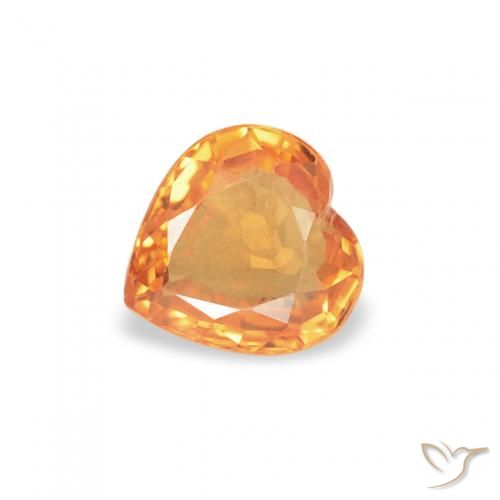 0.39ct Natürlicher Tiefes Orange-Gold Saphir, Herz, VVS-VS