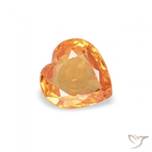 9,17 ctw natürlicher Tiefes Orange-Gold Saphir, Herz, VVS-VS