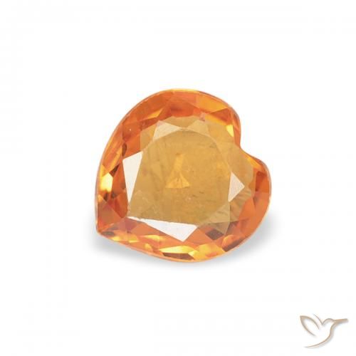 0.35ct Natürlicher tieforange Saphir, Herz, VVS-VS