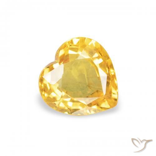 0.42ct Natürlicher Mittelgold Saphir, Herz, VS