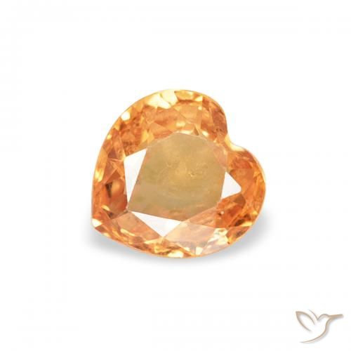 0.42ct Natürlicher Intensives Orange Saphir, Herz, VS
