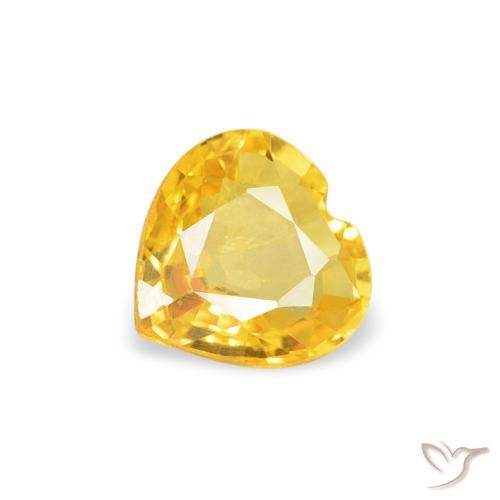 0.37ct Natürlicher gold-orange Saphir, Herz, VS