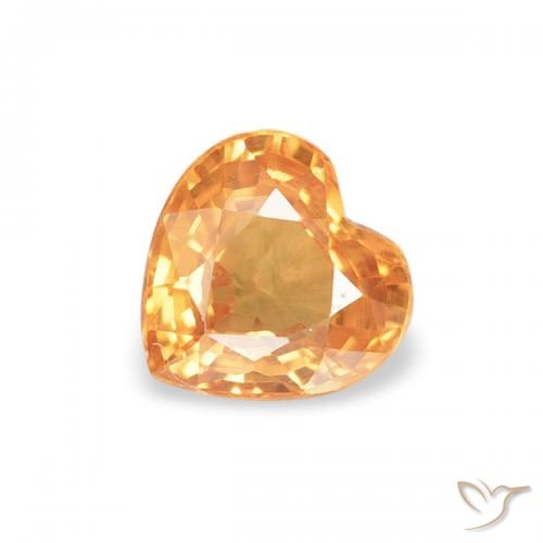 0.45ct Natürlicher hellorange Saphir, Herz, VS