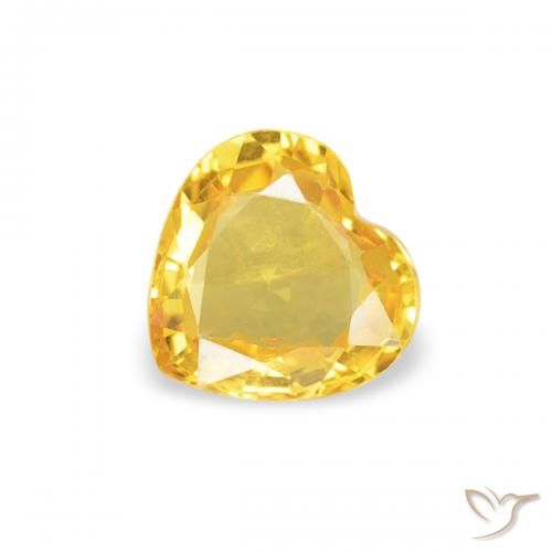 0.39ct Natürlicher gold-orange Saphir, Herz, VS