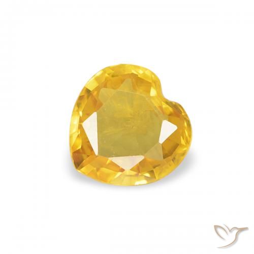 0.32ct Natürlicher gold-orange Saphir, Herz, VS