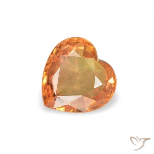 0.40ct Natürlicher tieforange Saphir, Herz, VS