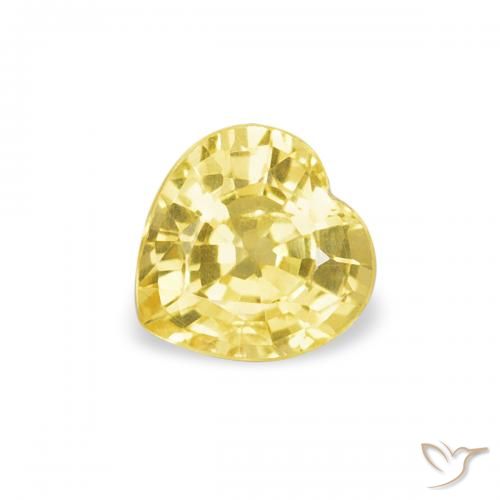 0.40ct Natürlicher Dijon Gelb Saphir, Herz, VS