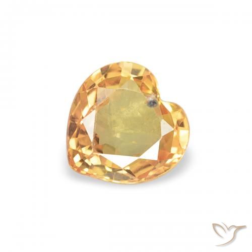 0.37ct Natürlicher hellorange Saphir, Herz, VS
