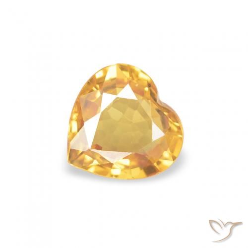 0.34ct Natürlicher Mittleres Gold Saphir, Herz, VVS-VS