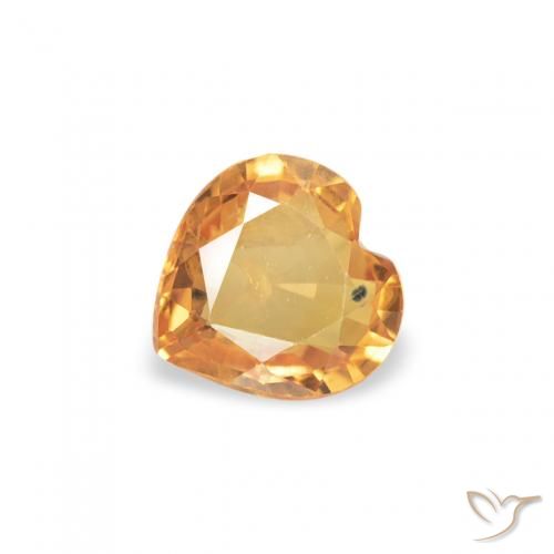 0.35ct Natürlicher Orange-Gold Saphir, Herz, VVS-VS