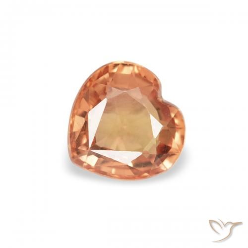 0.40ct Natürlicher rötlich-orange Saphir, Herz, VVS-VS