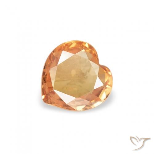0.38ct Natürlicher hellorange Saphir, Herz, VVS-VS