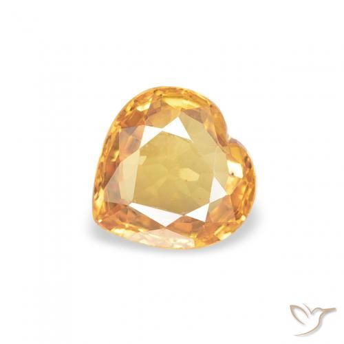 0.44ct Natürlicher Orange-Gold Saphir, Herz, VVS-VS