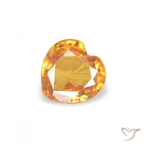 0.37ct Natürlicher Orange-Gold Saphir, Herz, VVS-VS