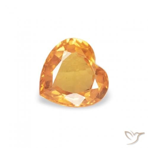 0.41ct Natürlicher Intensives Orange Saphir, Herz, VVS-VS