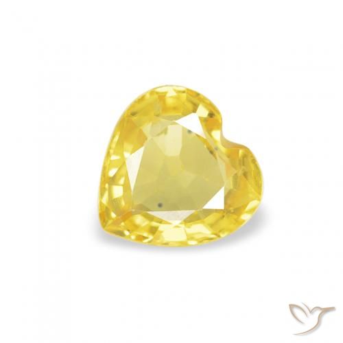0.39ct Natürlicher Toskana Gelb Saphir, Herz, VS