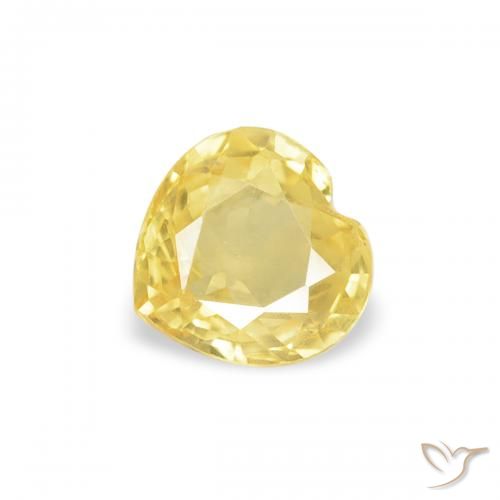 0.38ct Natürlicher Toskana Gelb Saphir, Herz, VS