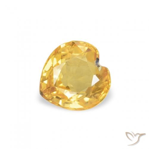 0.44ct Natürlicher Mittleres Gold Saphir, Herz, VS