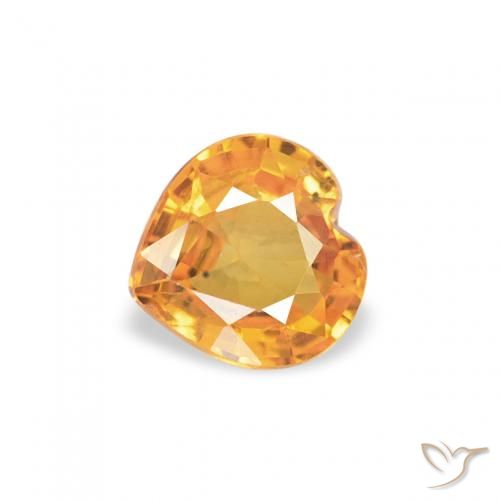 0.39ct Natürlicher Aprikose Orange Saphir, Herz, VS