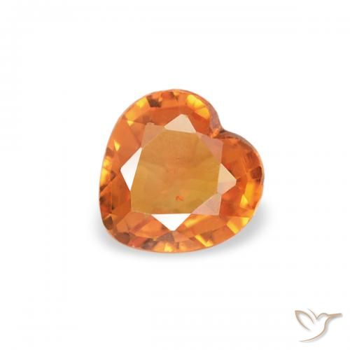 0.29ct Natürlicher rötlich-orange Saphir, Herz, VS