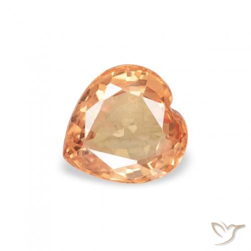 0.47ct Natürlicher Mittelorange Saphir, Herz, VS