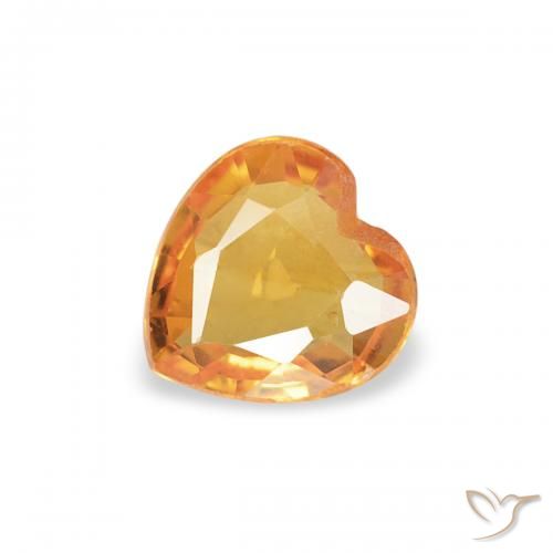 0.36ct Natürlicher Mittelorange Saphir, Herz, VS
