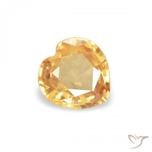 0.33ct Natürlicher Hellorange-Gold Saphir, Herz, VVS-VS