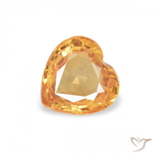 0.45ct Natürlicher Mittelorange Saphir, Herz, VVS-VS