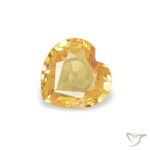 0.33ct Natürlicher Tiefes Goldorange Saphir, Herz, VVS-VS