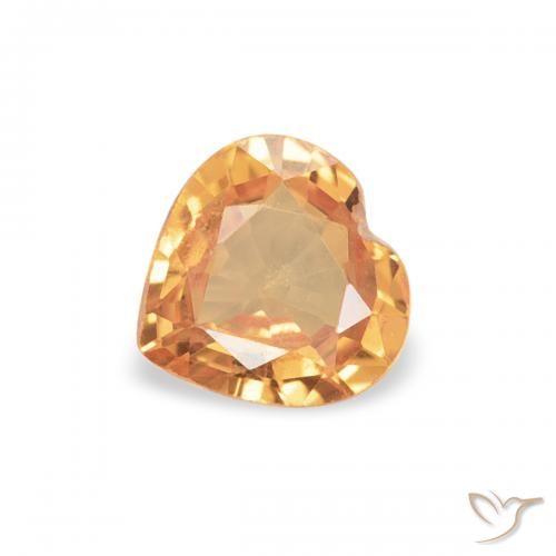 0.37ct Natürlicher Mittelorange Saphir, Herz, VVS-VS