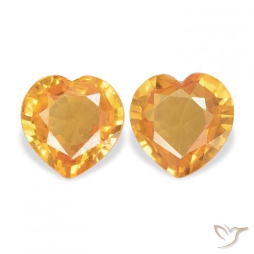 0.71ctw Natürlicher Mittelorange Saphir, Herz, VVS-VS