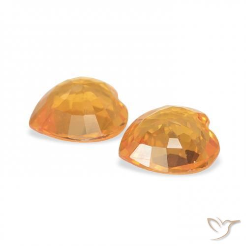 0.71 ct natürliche Mittelorange Saphir-Edelsteine, Herz, VVS-VS