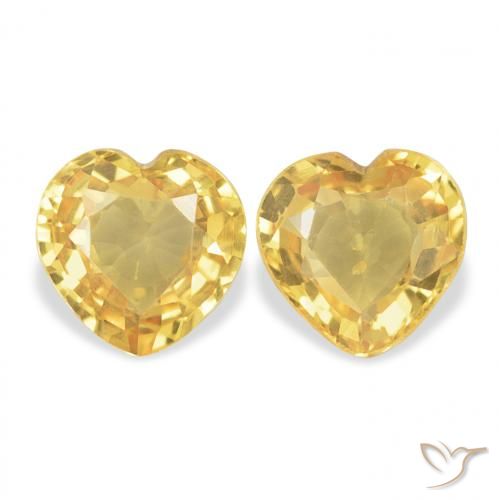 0.76ctw Natürlicher Mittelgold Saphir, Herz, VVS-VS