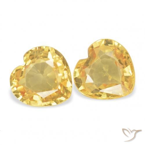 0.76 ct natürliche Mittelgold Saphir-Edelsteine, Herz, VVS-VS