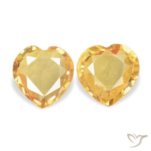 0.64ctw Natürlicher Mittleres Gold Saphir, Herz, VVS-VS