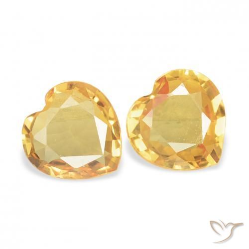0.64 ct natürliche Mittleres Gold Saphir-Edelsteine, Herz, VVS-VS