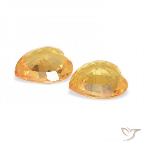 0.64 ct natürliche Mittleres Gold Saphir-Edelsteine, Herz, VVS-VS