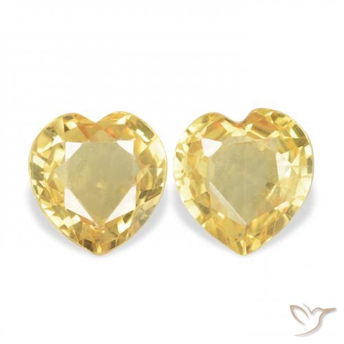 0.73ctw Natürlicher Mittelgold Saphir, Herz, VS