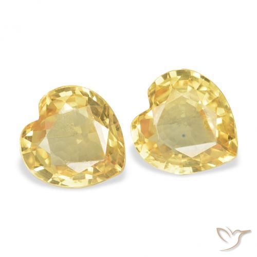0.73 ct natürliche Mittelgold Saphir-Edelsteine, Herz, VS