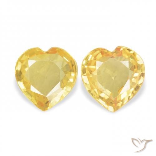 0.68ctw Natürlicher Mittelgold Saphir, Herz, VVS-VS