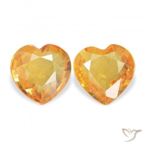 0.61ctw Natürlicher Orange-Gold Saphir, Herz, VVS-VS