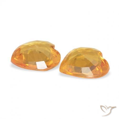 0.61 ct natürliche Orange-Gold Saphir-Edelsteine, Herz, VVS-VS