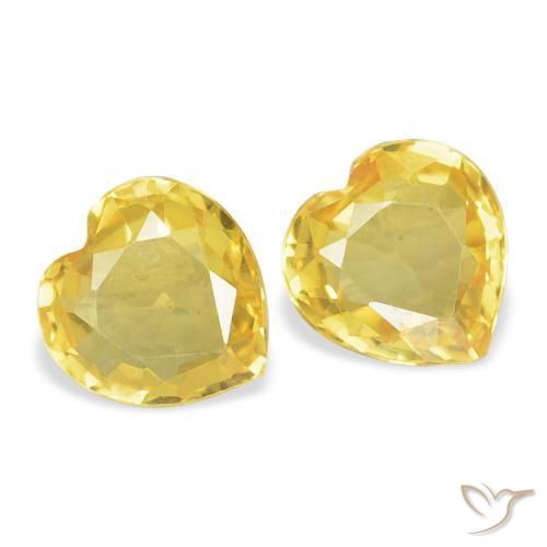 0.77 ct natürliche gold-orange Saphir-Edelsteine, Herz, VVS-VS